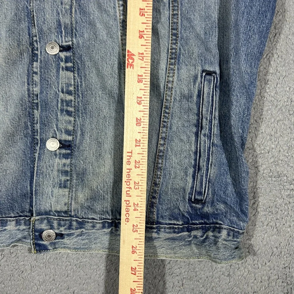 Levis Jacket Mens XL blue denim biker trucker relaxed fit #3509